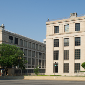 Bureau of Printing and Engraving - white stone building.